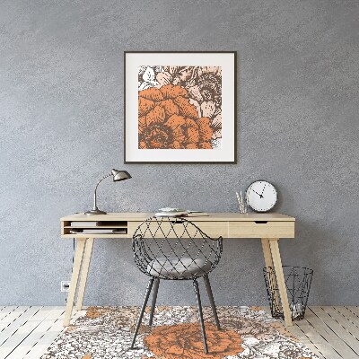 Tapis fauteuil bureau do biura Roses orange