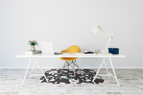 Tapis de chaise de bureau Fleurs peintes