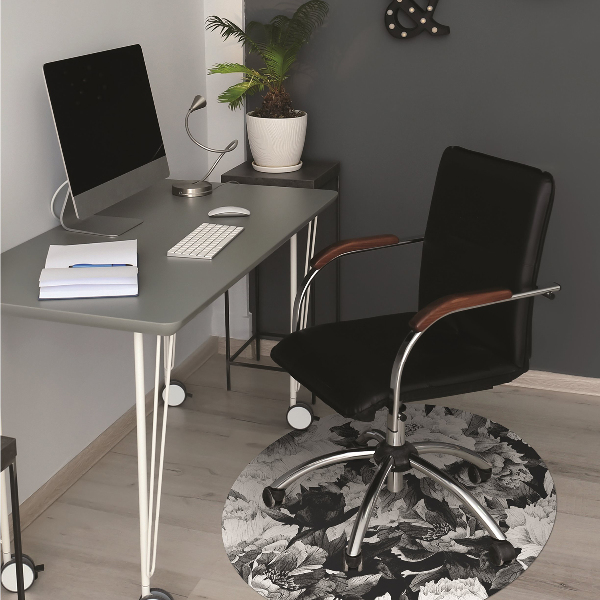 Tapis bureau Roses noires