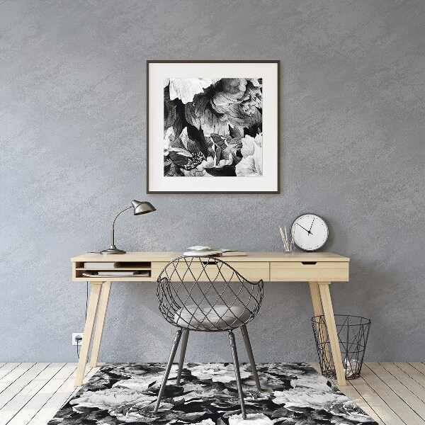 Tapis bureau Roses noires