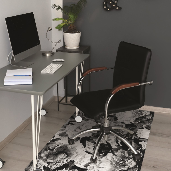 Tapis bureau Roses noires