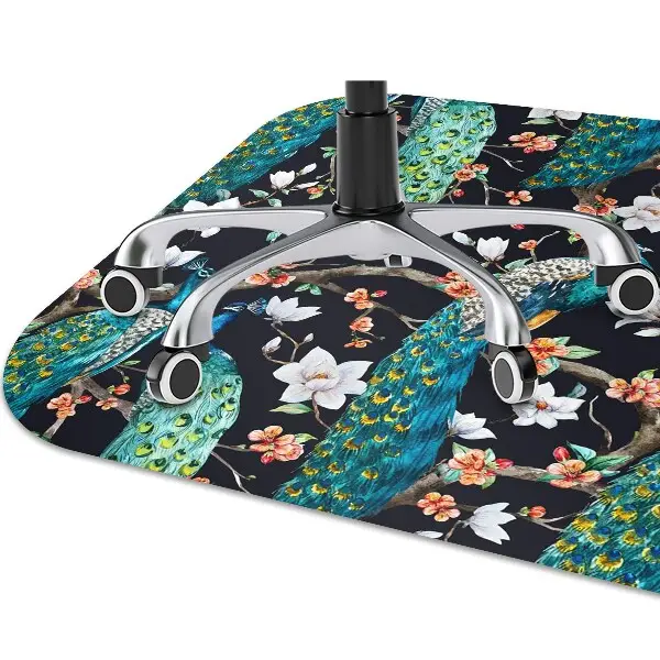 Tapis de chaise de bureau paon