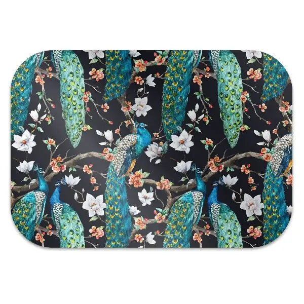 Tapis de chaise de bureau paon