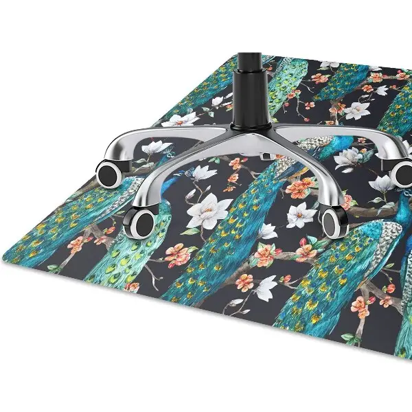 Tapis de chaise de bureau paon