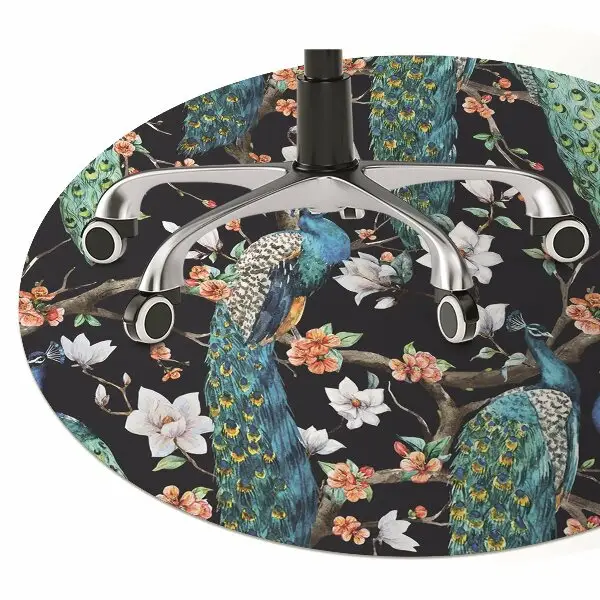 Tapis de chaise de bureau paon