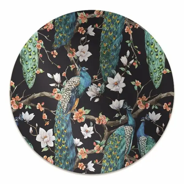 Tapis de chaise de bureau paon