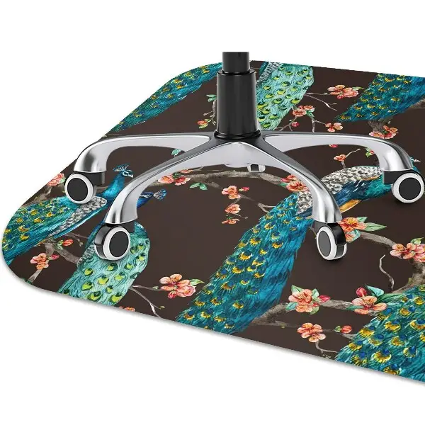 Tapis de chaise de bureau paon