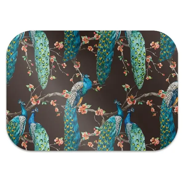 Tapis de chaise de bureau paon