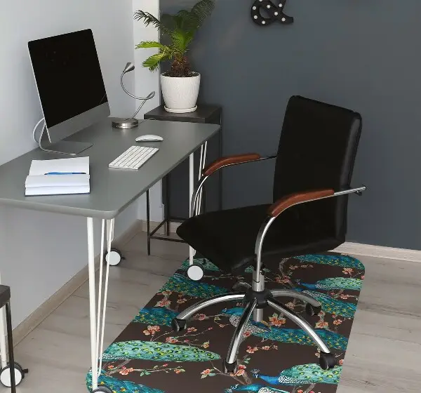 Tapis de chaise de bureau paon