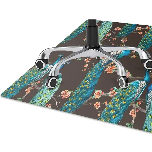 Tapis de chaise de bureau paon