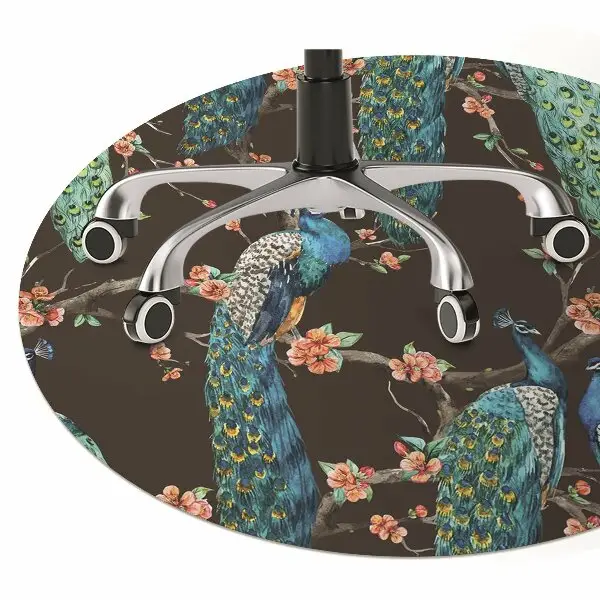 Tapis de chaise de bureau paon