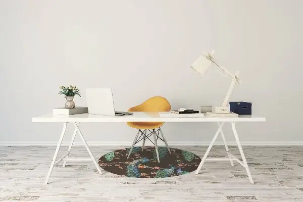 Tapis de chaise de bureau paon