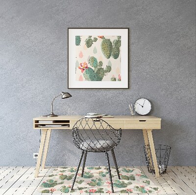 Tapis de chaise de bureau Cactus