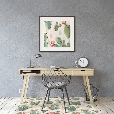 Tapis de chaise de bureau Cactus