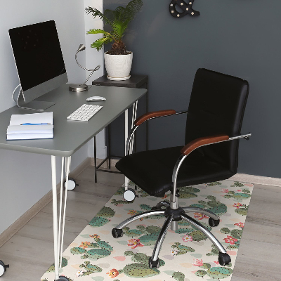 Tapis de chaise de bureau Cactus