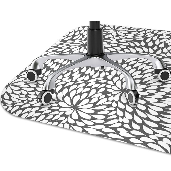 Tapis de chaise Fleur noir
