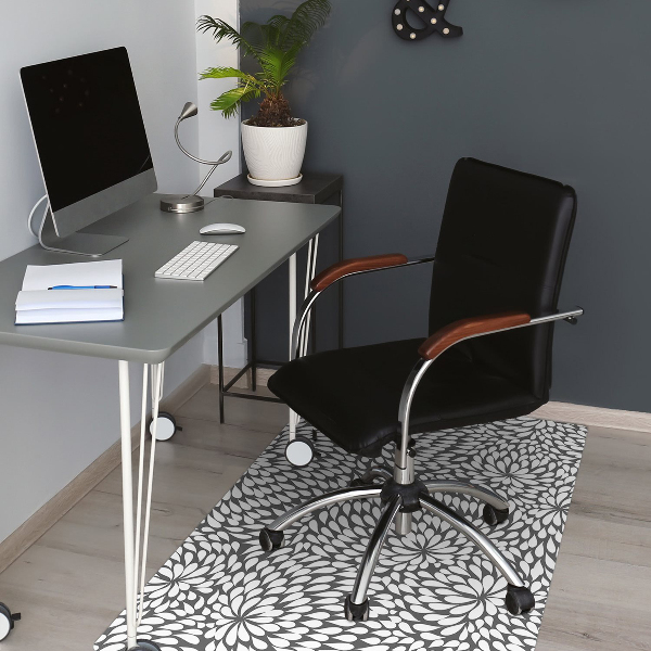 Tapis de chaise Fleur noir