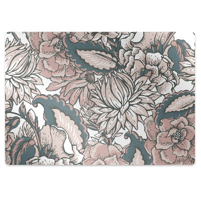 Tapis bureau Fleurs roses