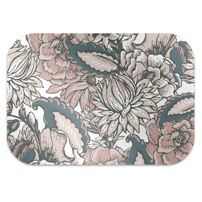 Tapis bureau Fleurs roses