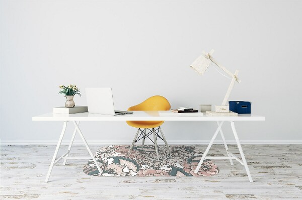Tapis bureau Fleurs roses