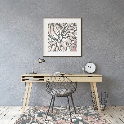 Tapis bureau Fleurs roses