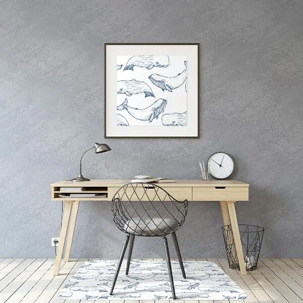 Tapis de chaise Baleine bleue