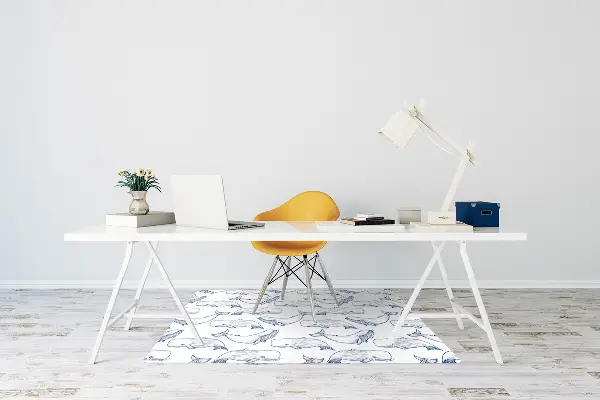 Tapis de chaise Baleine bleue