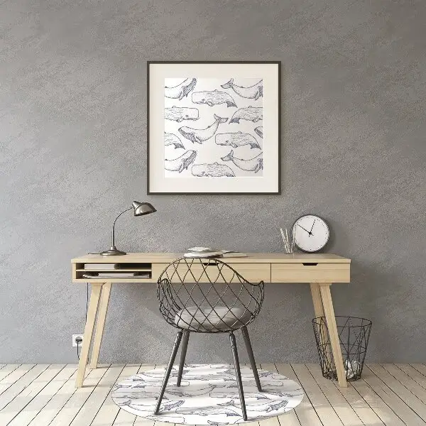 Tapis de chaise Baleine bleue