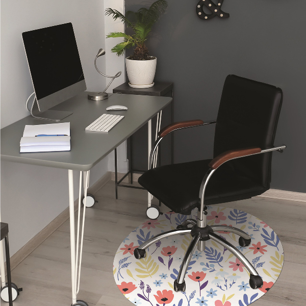 Tapis de chaise de bureau Fleurs colorées