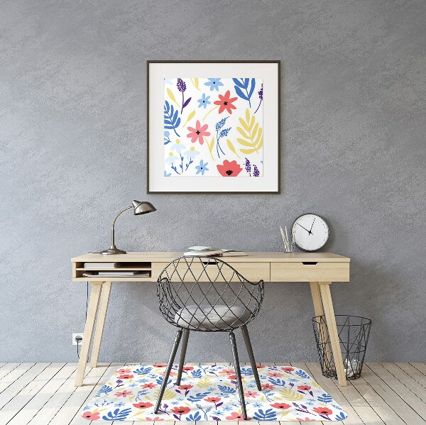 Tapis de chaise de bureau Fleurs colorées