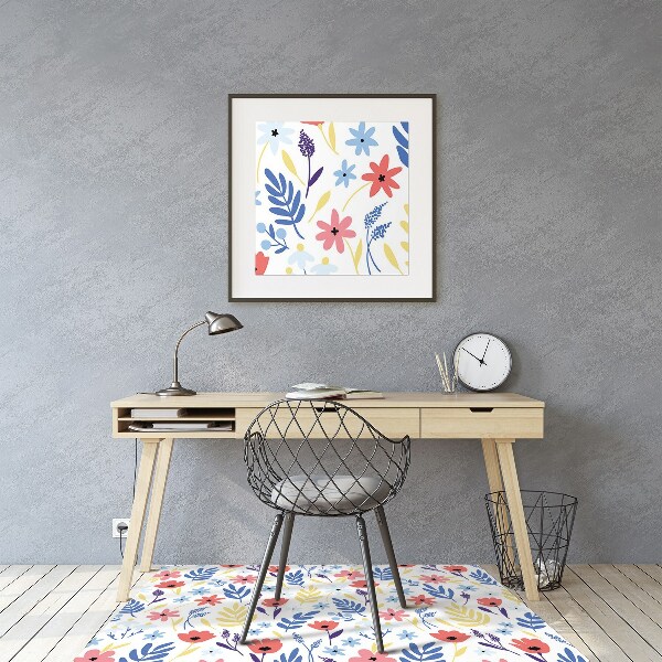 Tapis de chaise de bureau Fleurs colorées