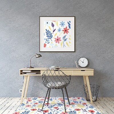 Tapis de chaise de bureau Fleurs colorées