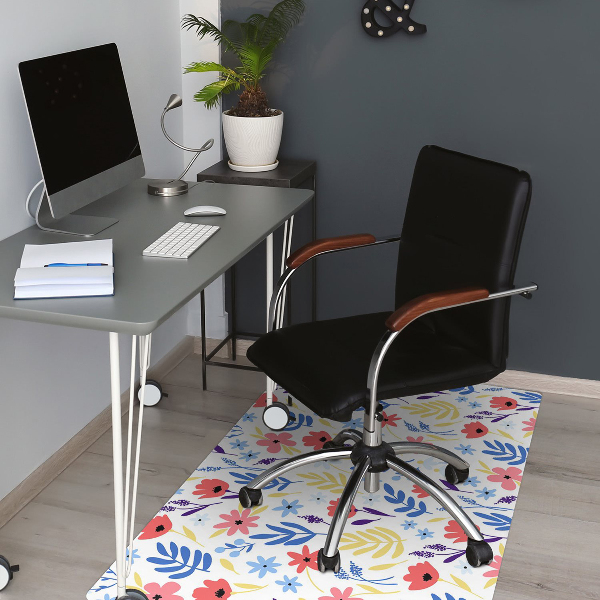 Tapis de chaise de bureau Fleurs colorées