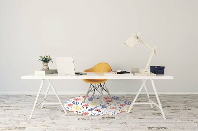 Tapis de chaise de bureau Fleurs colorées