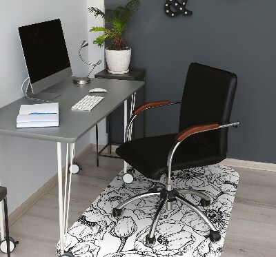 Tapis pour chaise de bureau Motif floral