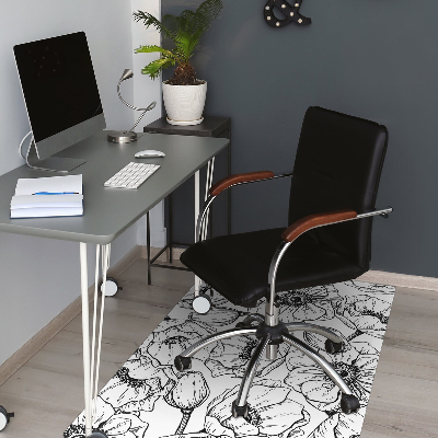 Tapis pour chaise de bureau Motif floral