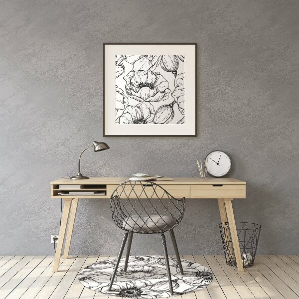 Tapis pour chaise de bureau Motif floral