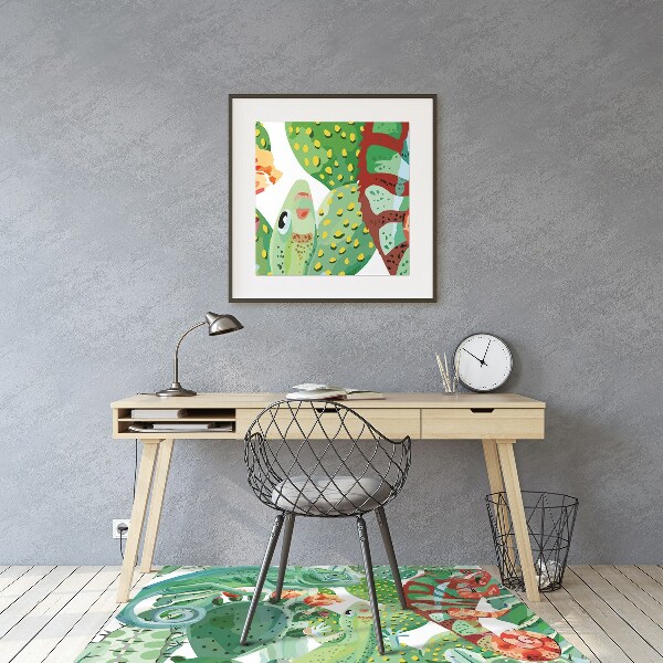 Tapis pour chaise de bureau Caméléons