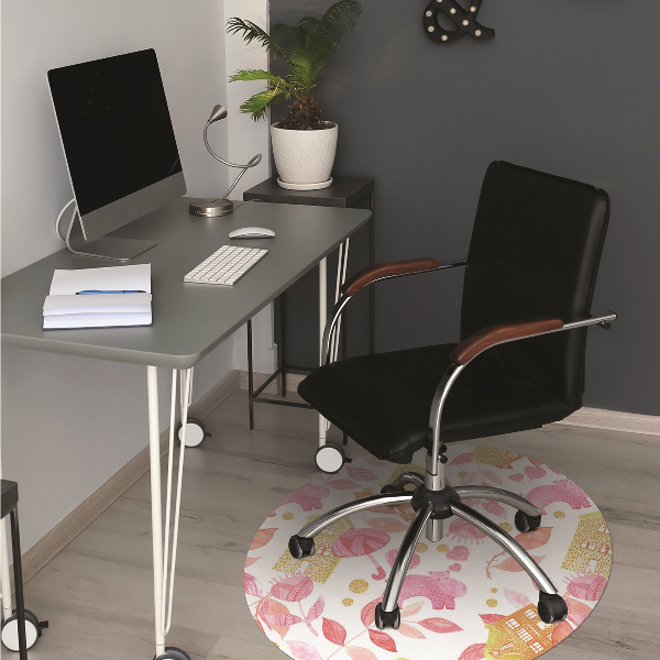 Tapis pour chaise de bureau Hippopotame