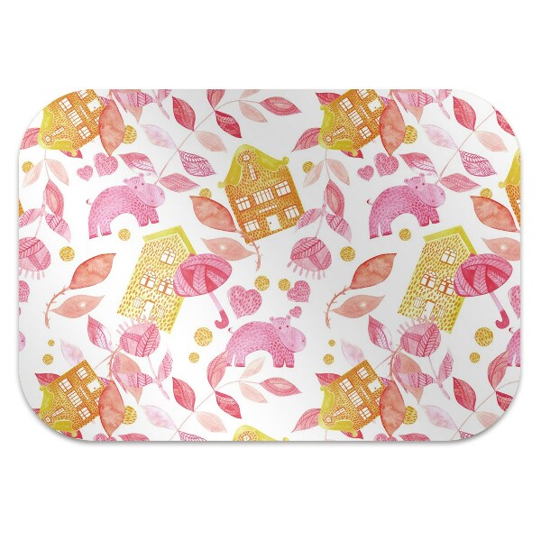 Tapis pour chaise de bureau Hippopotame