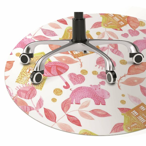 Tapis pour chaise de bureau Hippopotame