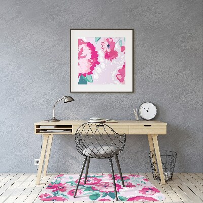 Tapis de chaise de bureau Fleurs