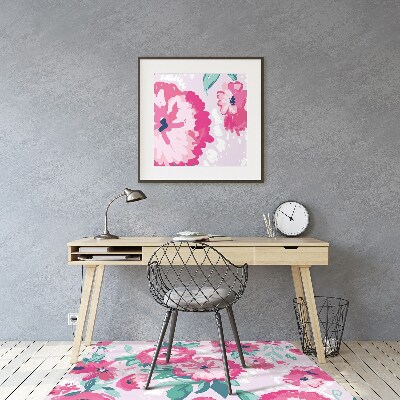 Tapis de chaise de bureau Fleurs