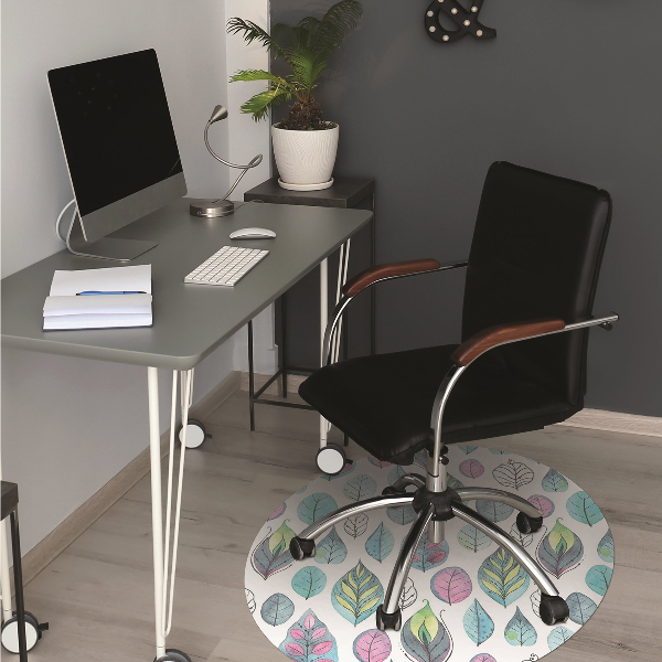 Tapis pour chaise de bureau Feuilles de dessin animé