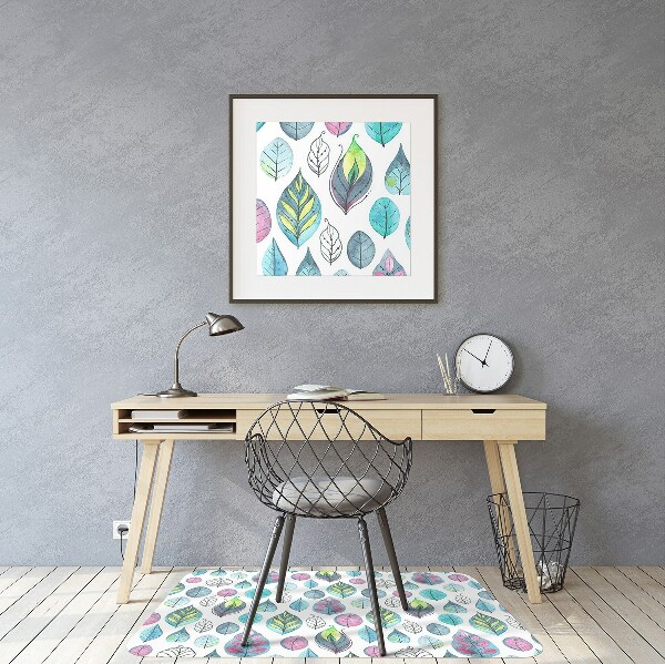 Tapis pour chaise de bureau Feuilles de dessin animé
