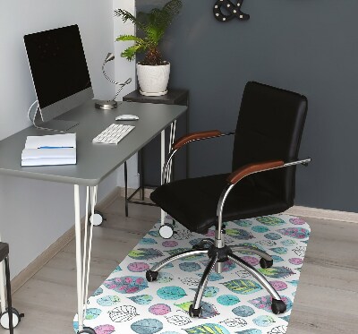 Tapis pour chaise de bureau Feuilles de dessin animé