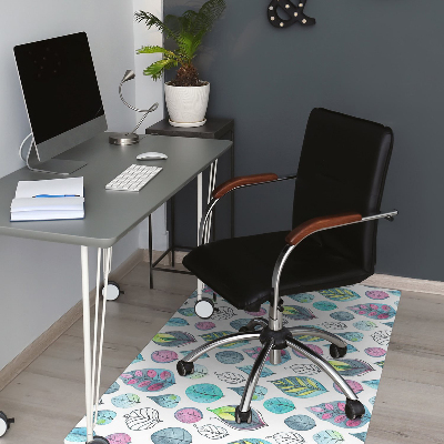 Tapis pour chaise de bureau Feuilles de dessin animé