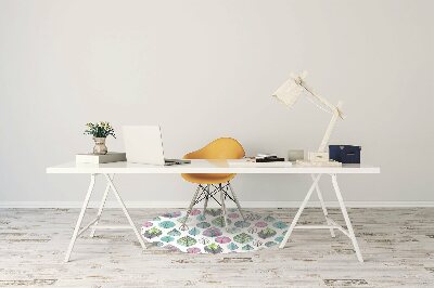 Tapis pour chaise de bureau Feuilles de dessin animé