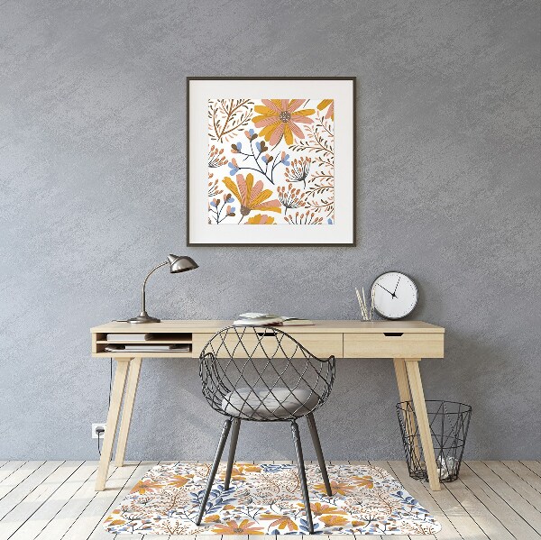 Tapis de chaise de bureau Fleurs peintes