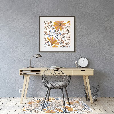 Tapis de chaise de bureau Fleurs peintes
